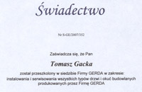 Świadectwo Gerda Tomasz Gacka